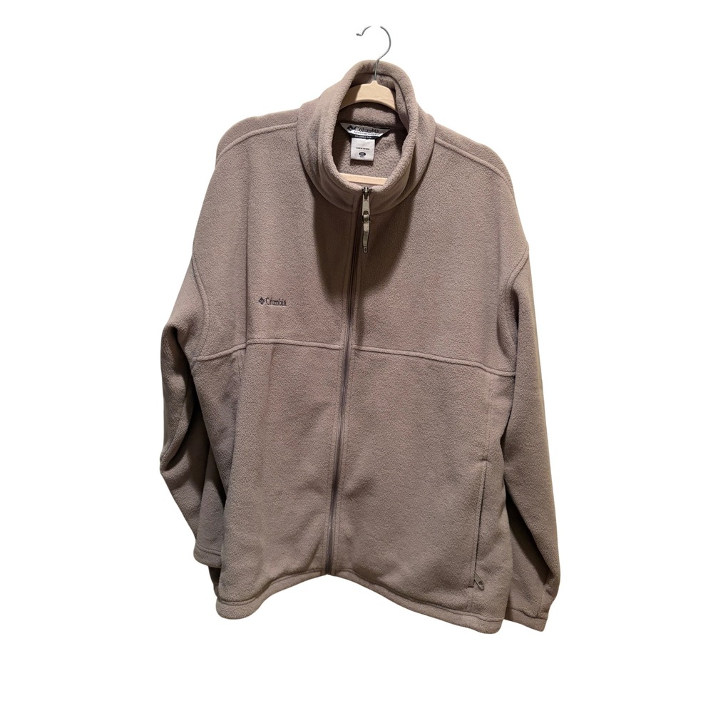 Columbia Mens XXL Steens Mountain Full Zip Fleece Jacket Taupe Tan WM6113